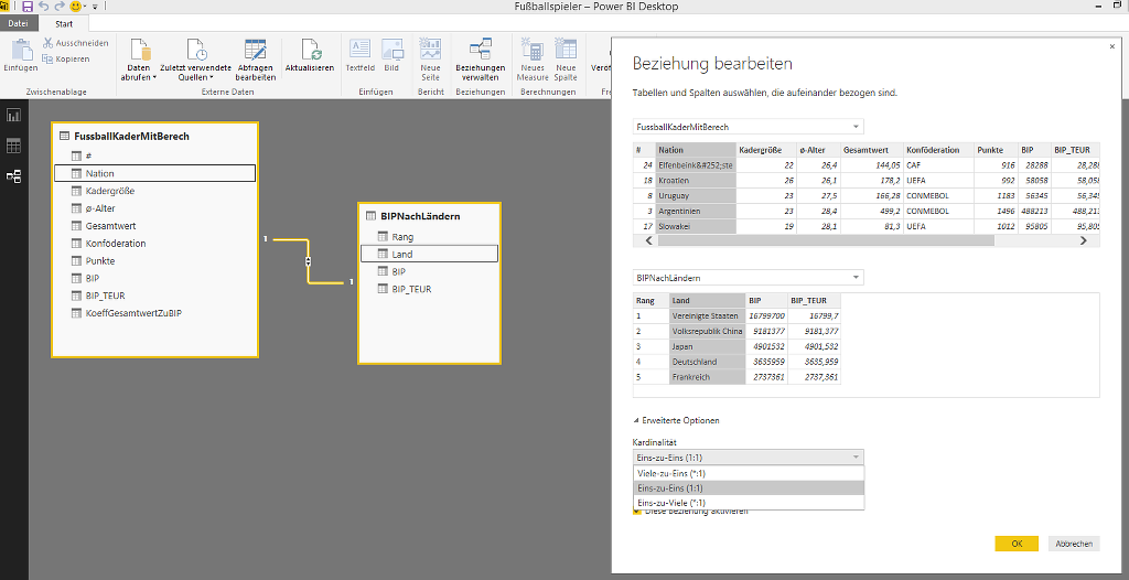 Power BI Desktop – Datenmodellierung