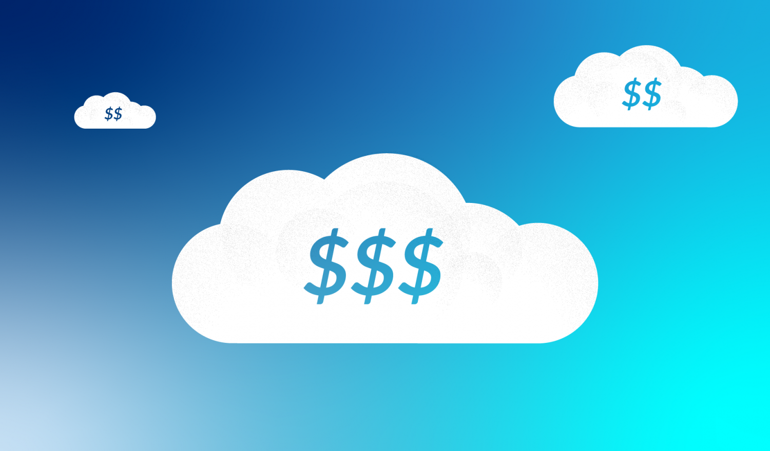 3 Clouds mit Dollar-Symbolen