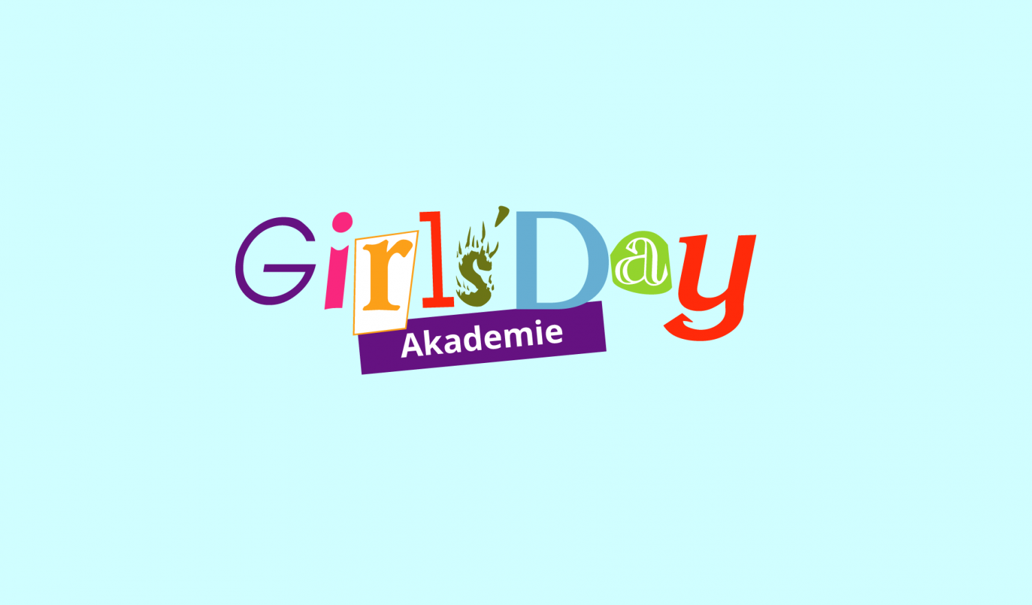 das Logo oder Girls'Day Akademie auf türkisfarbenem Hintergrund