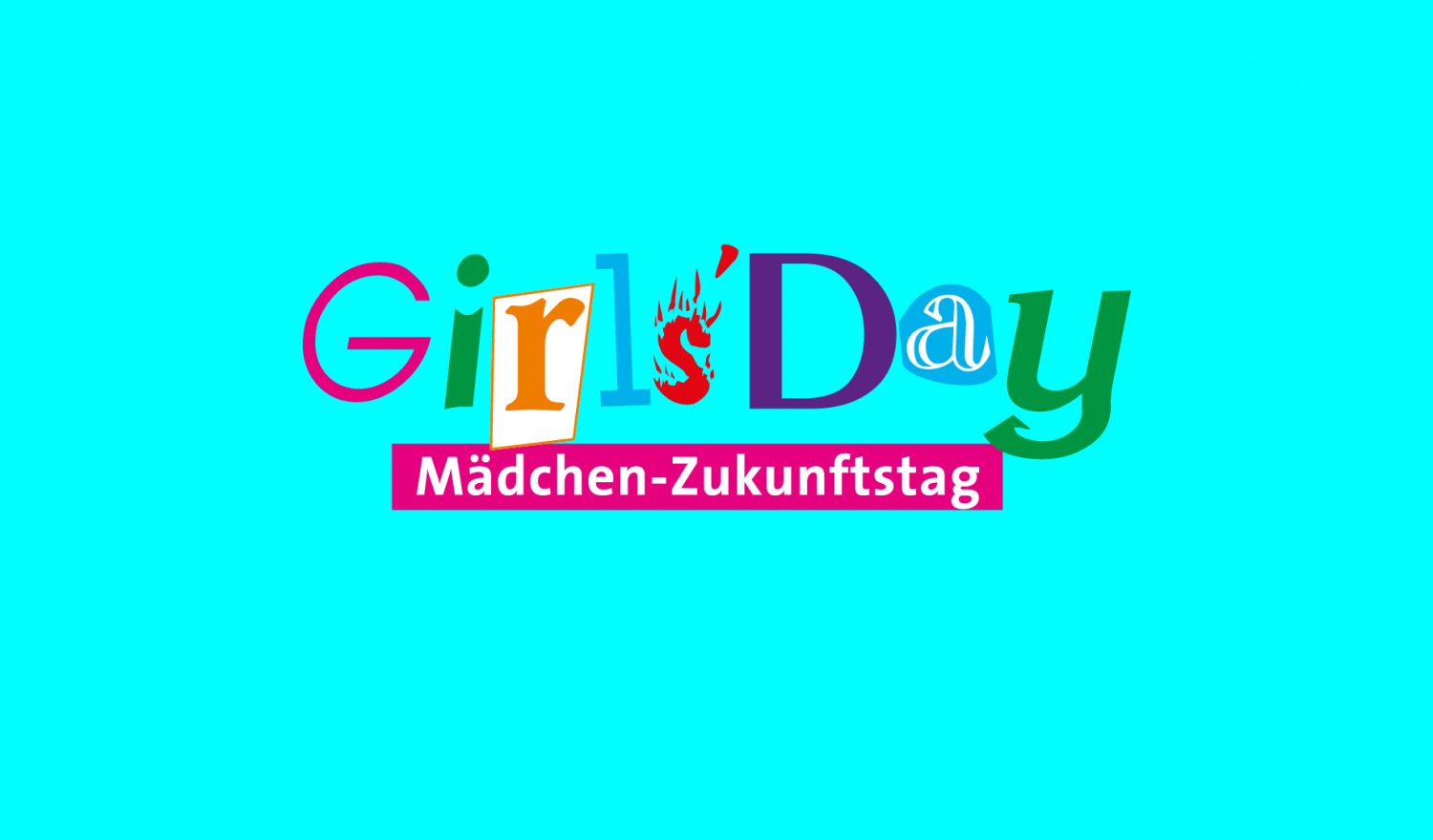 GirlsDay Logo auf cyanfarbenem Grund