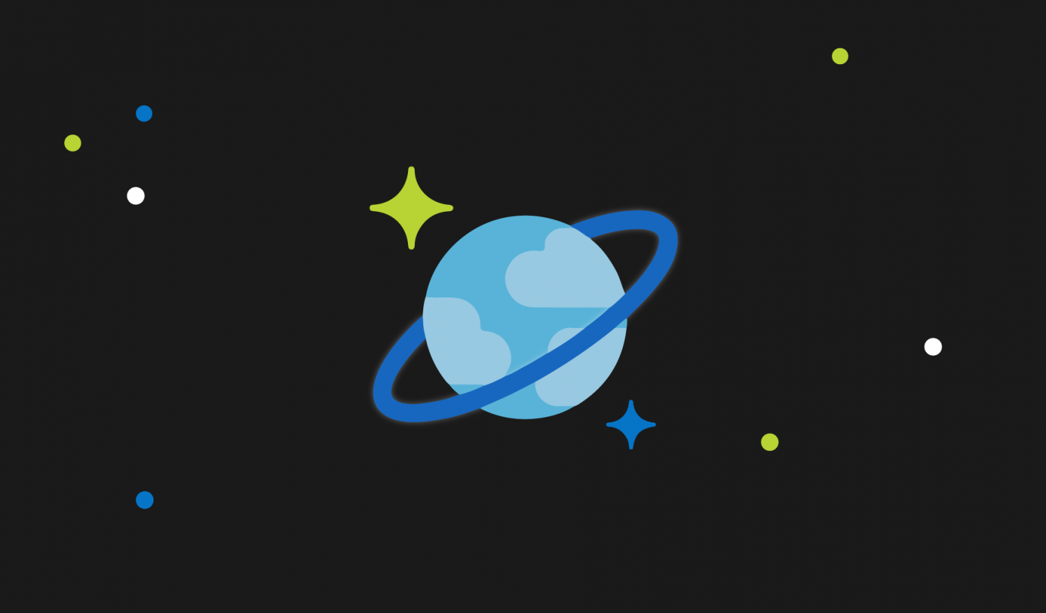 The CosmosDB planet logo in space