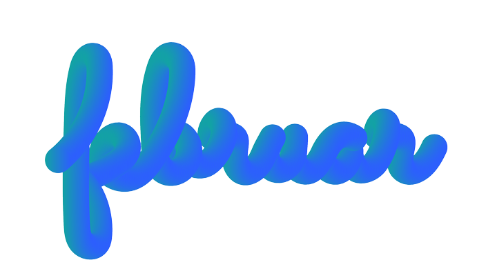 Schriftzug Februar in blau