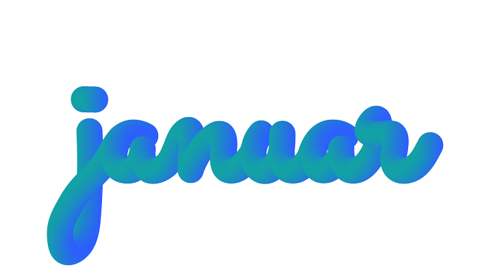 Schriftzug Januar in blau