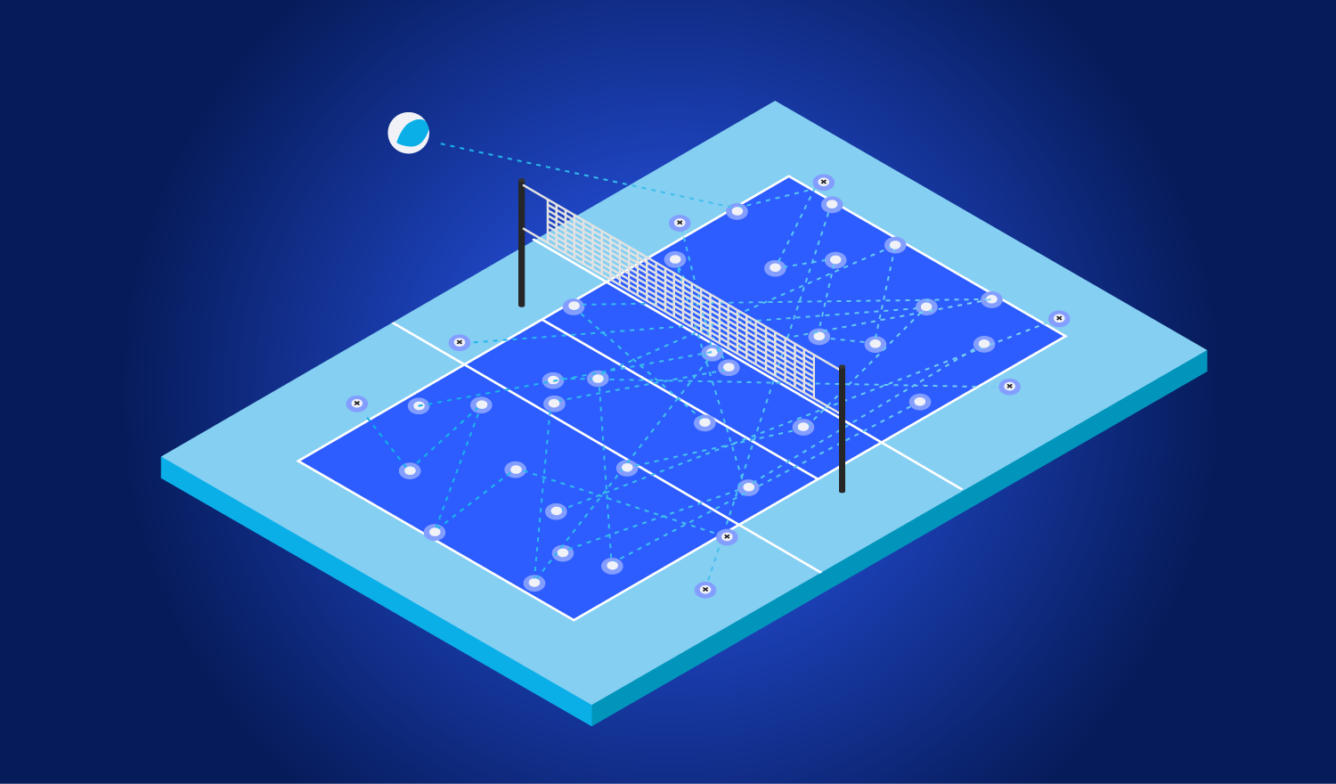 Grafik: Datadriven Volleyballfeld