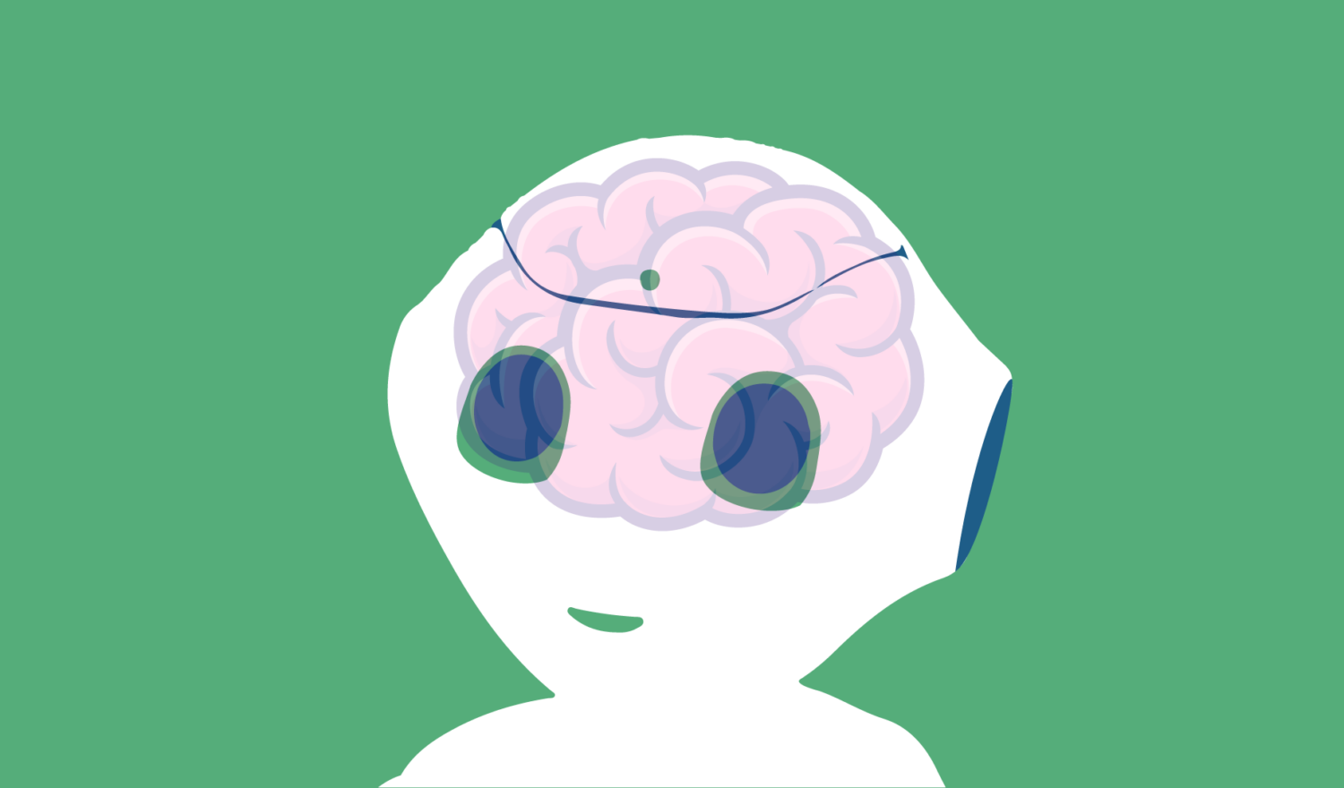 Illustration of Pepper the robot with a superimposed brain