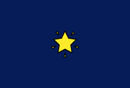 Gelber Stern auf blauem Grund