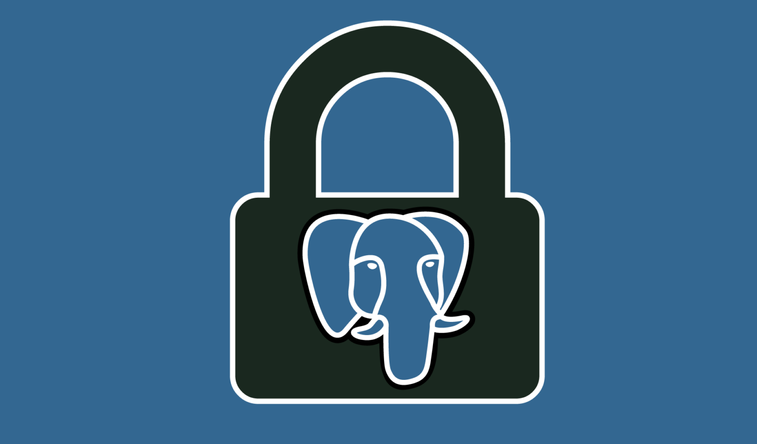 the postgres elephant logo on a padlock