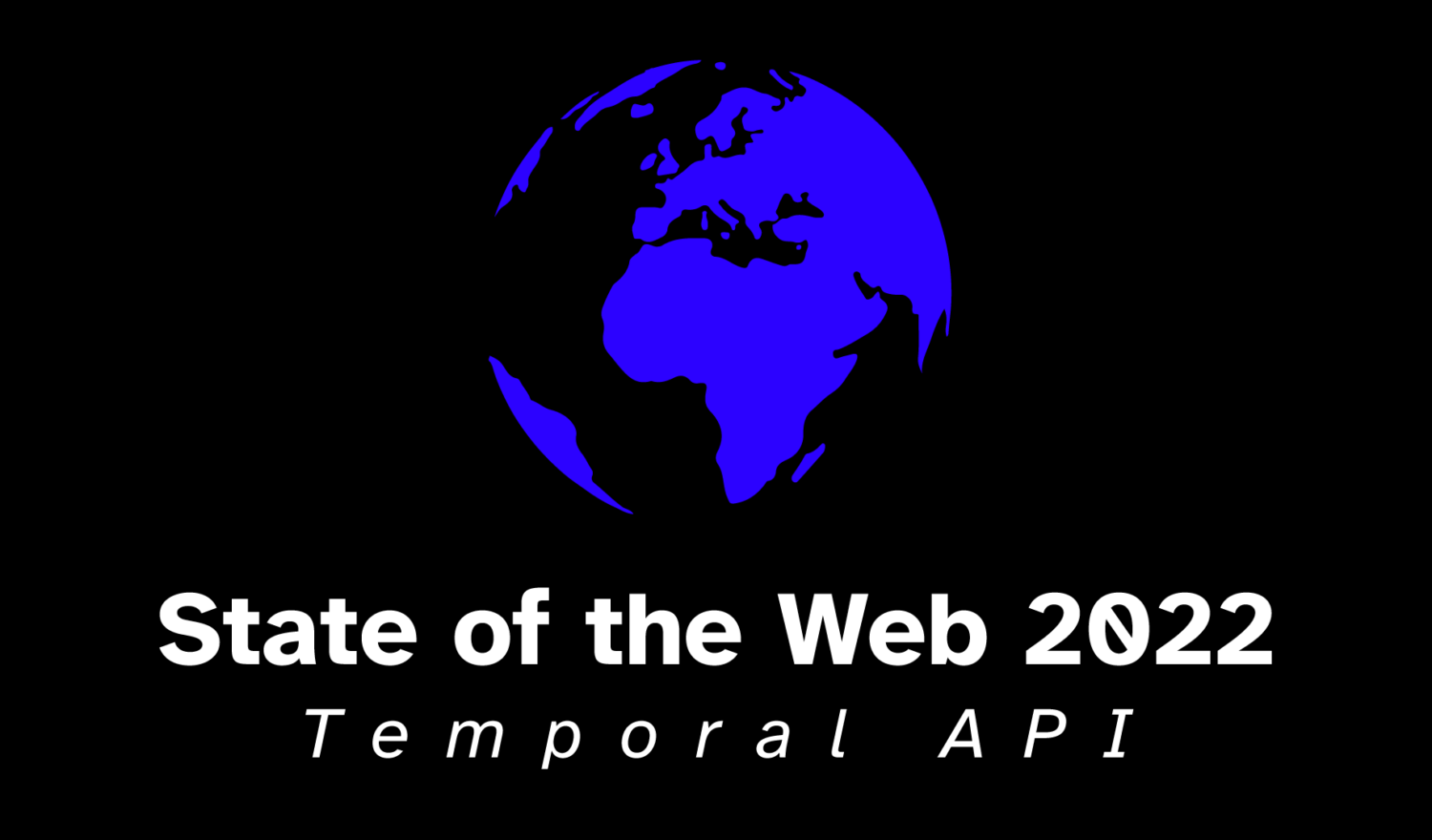 A blue globe on black background with the title temporal api